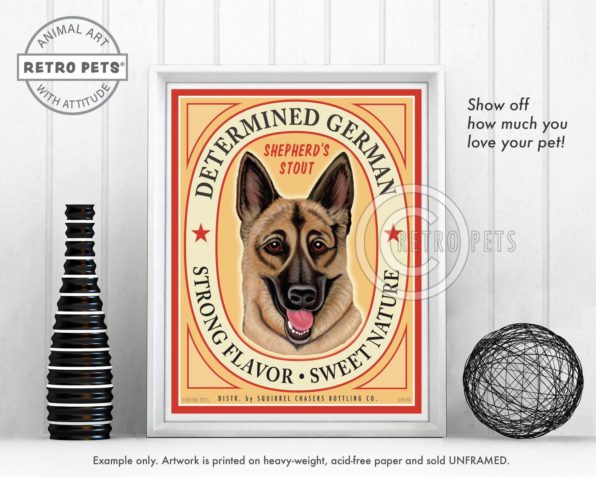 German Shepherd Greeting Cards, German Shepherd Art, 6 Small Cards