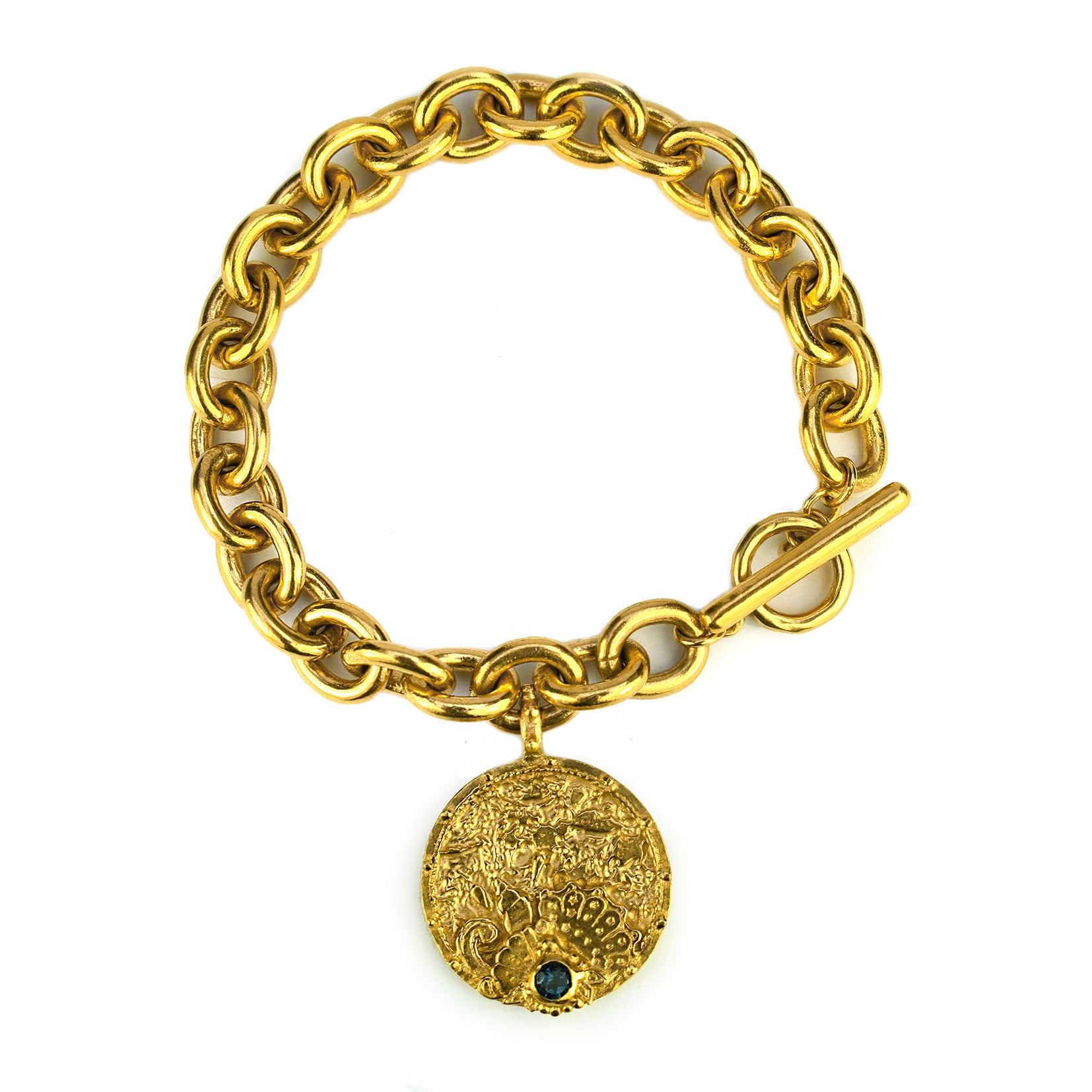 Miniature Greek Coin Gold Charm Bracelet