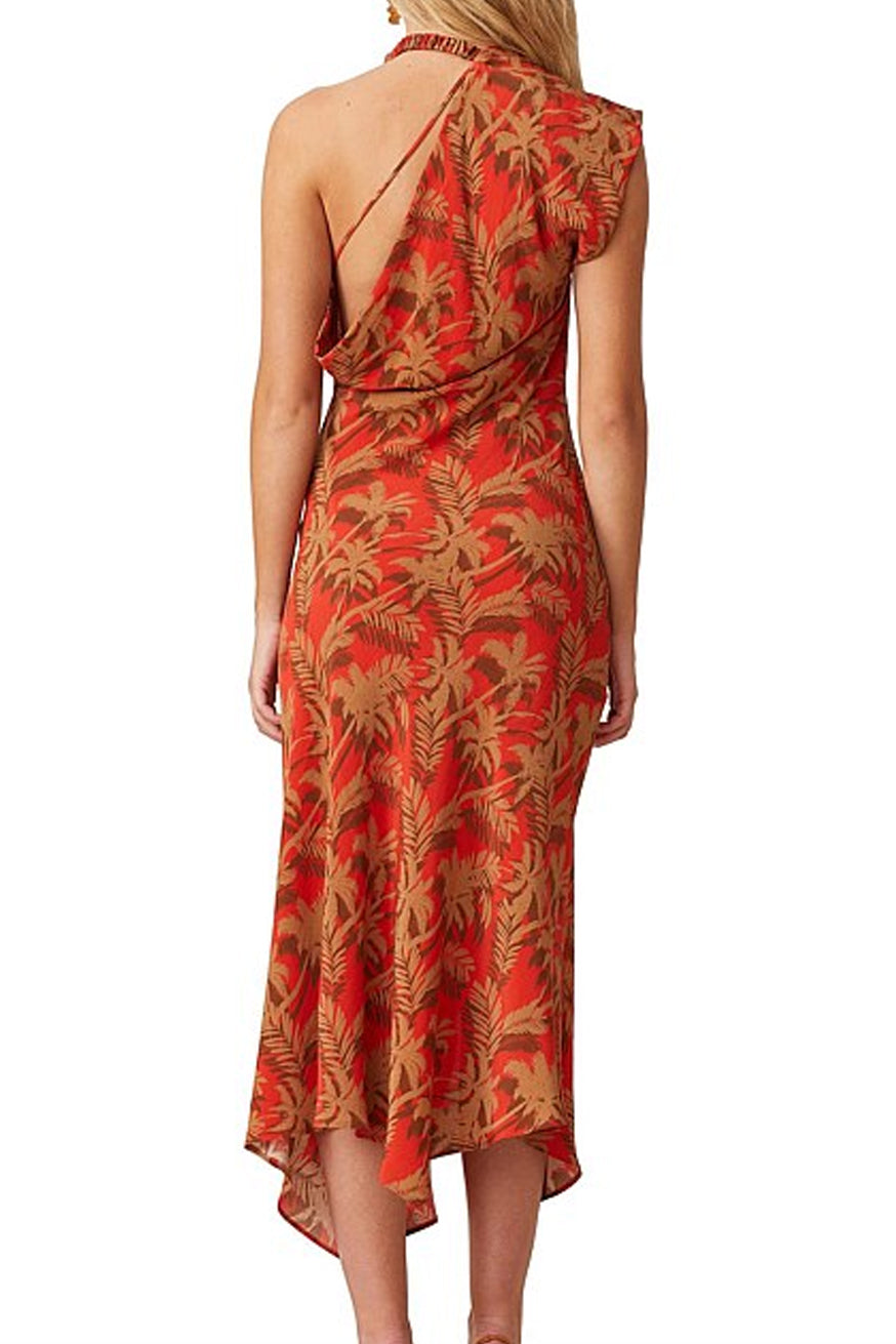 bec and bridge red midi dress