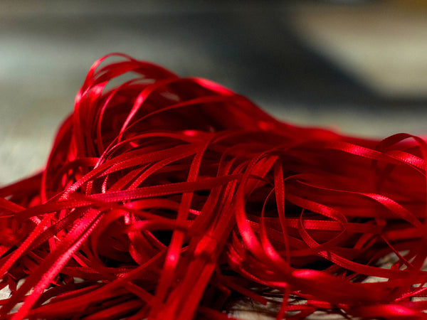 Pile of Red Ribbon made in the USA