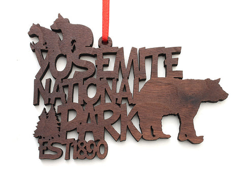 text ornaments yosemite np ornament bear