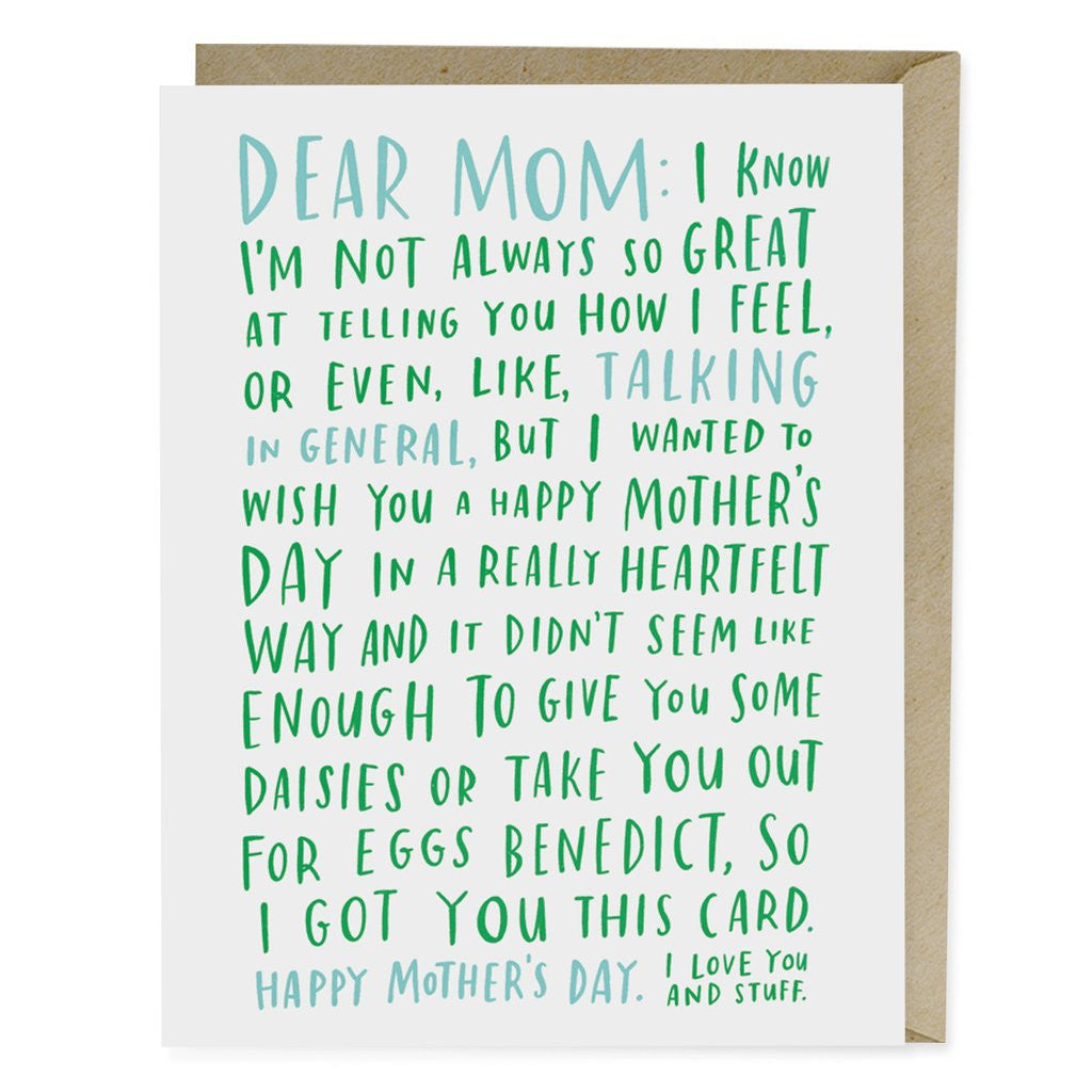 Mother S Day Card Dear Mom Ted Boutique And Wrappery