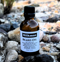 beard oil at the beach