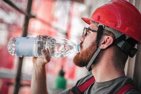 bearded man hydrated