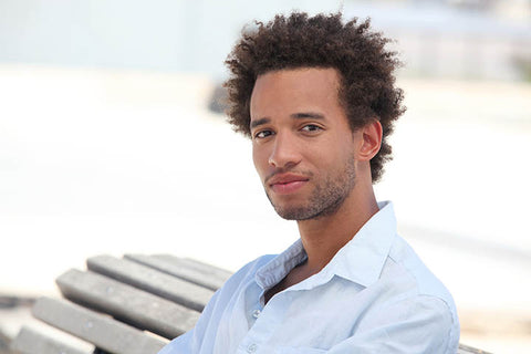 man with coiled kinky hair