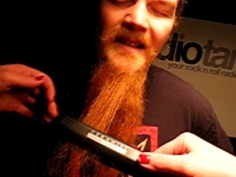 straighten beard with straightening iron
