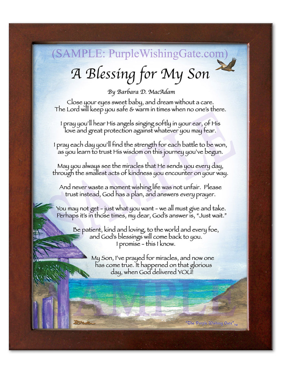 Son's Baby Blessing: Personalized, Framed Gift! | PurpleWishingGate