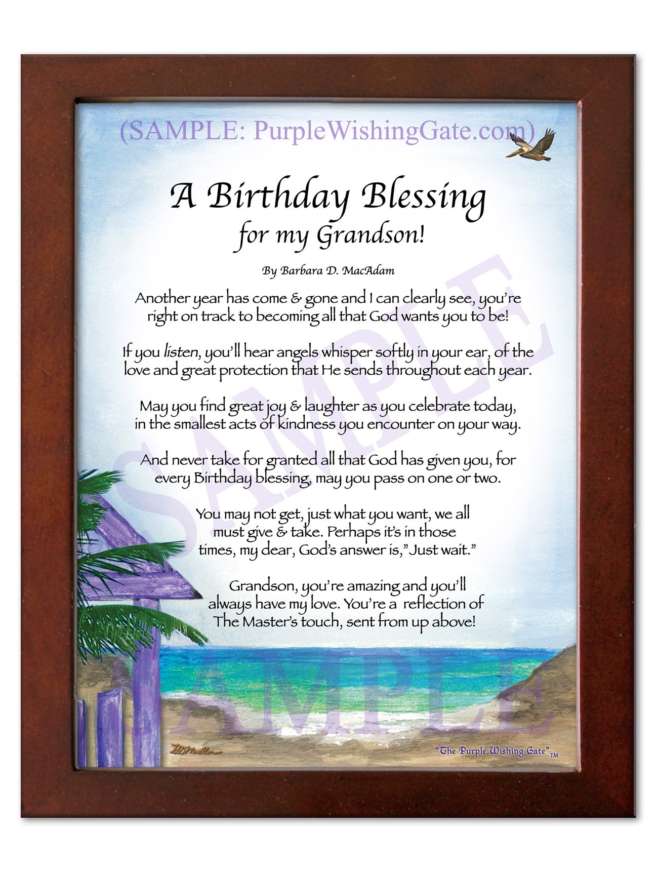 Happy Birthday Grandson Religious Images Grandsons Birthday Gift: Personalized Blessing | Purplewishinggate.com