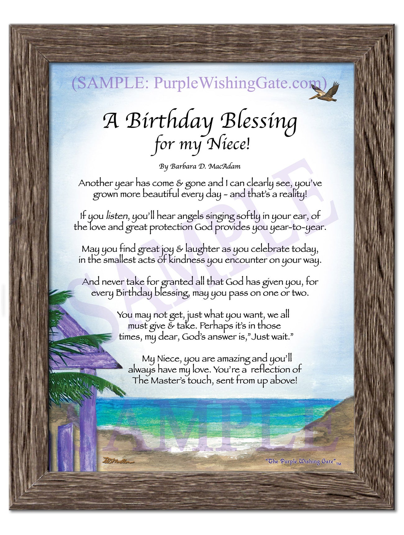 Birthday Blessing for Niece: Personalized Gift | PurpleWishingGate.com