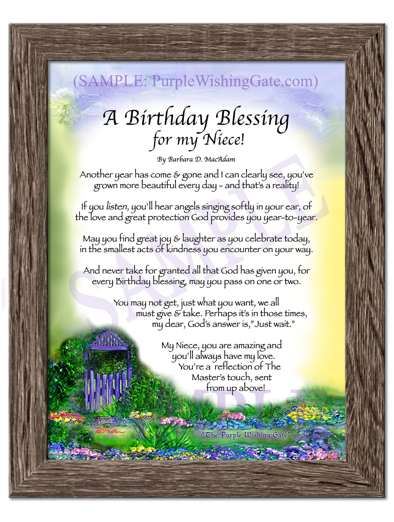 Birthday Blessing for Niece Personalized Gift 