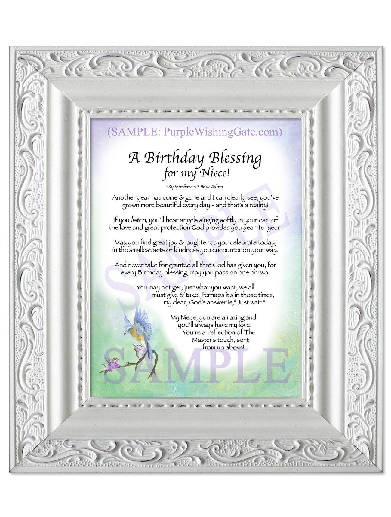 Birthday Blessing for Niece: Personalized Gift | PurpleWishingGate.com