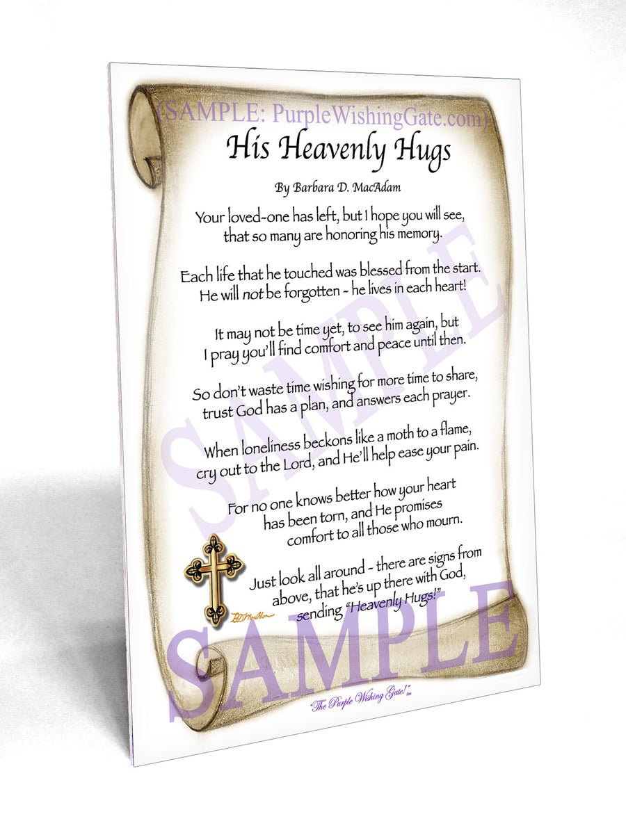 His Heavenly Hugs: Personalized Sympathy Gift | PurpleWishingGate