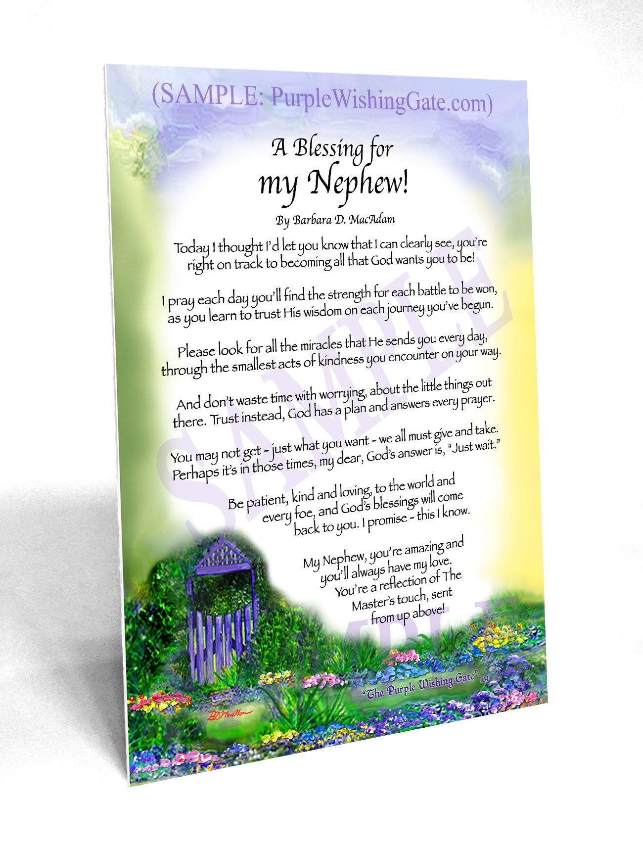 A Blessing for My Nephew Personalized, Framed Gift