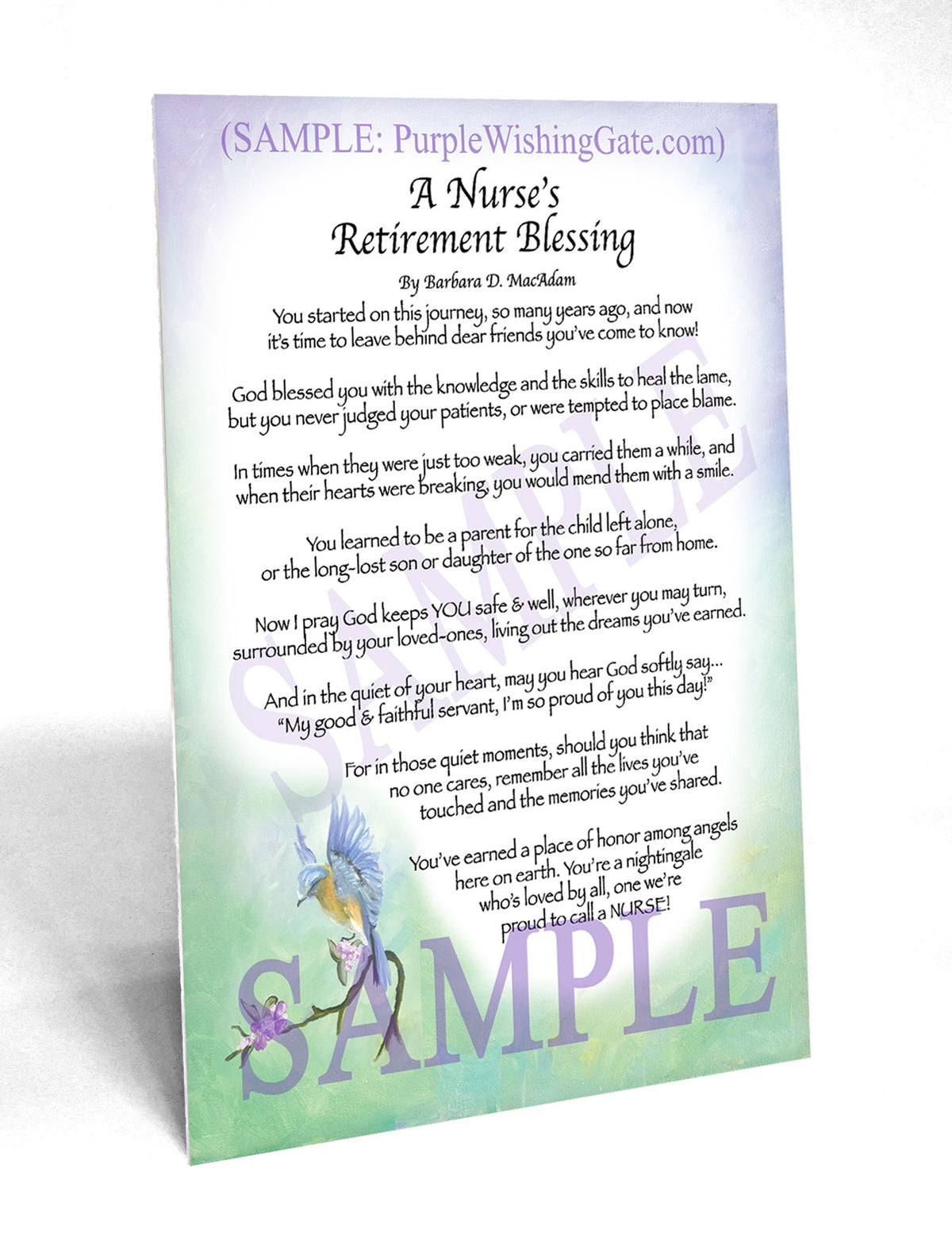 Nurse Retirement Gift Personalized Blessing Purplewishinggate Com
