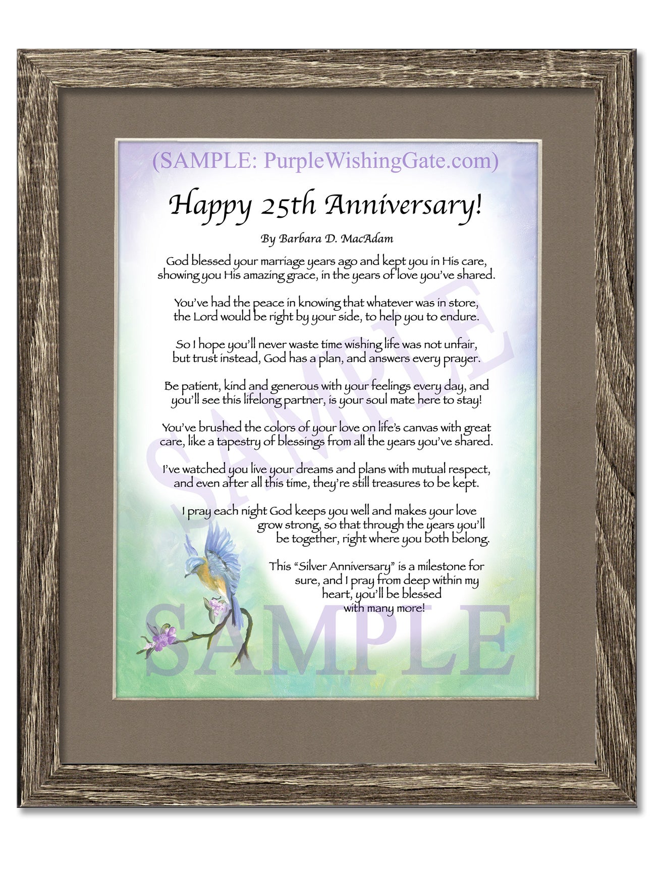 25th Wedding Anniversary Gifts for Couples, 25th Anniversary Gift for  Husband or Wife, Silver 25th Anniversary Card, 25th Anniversary Table