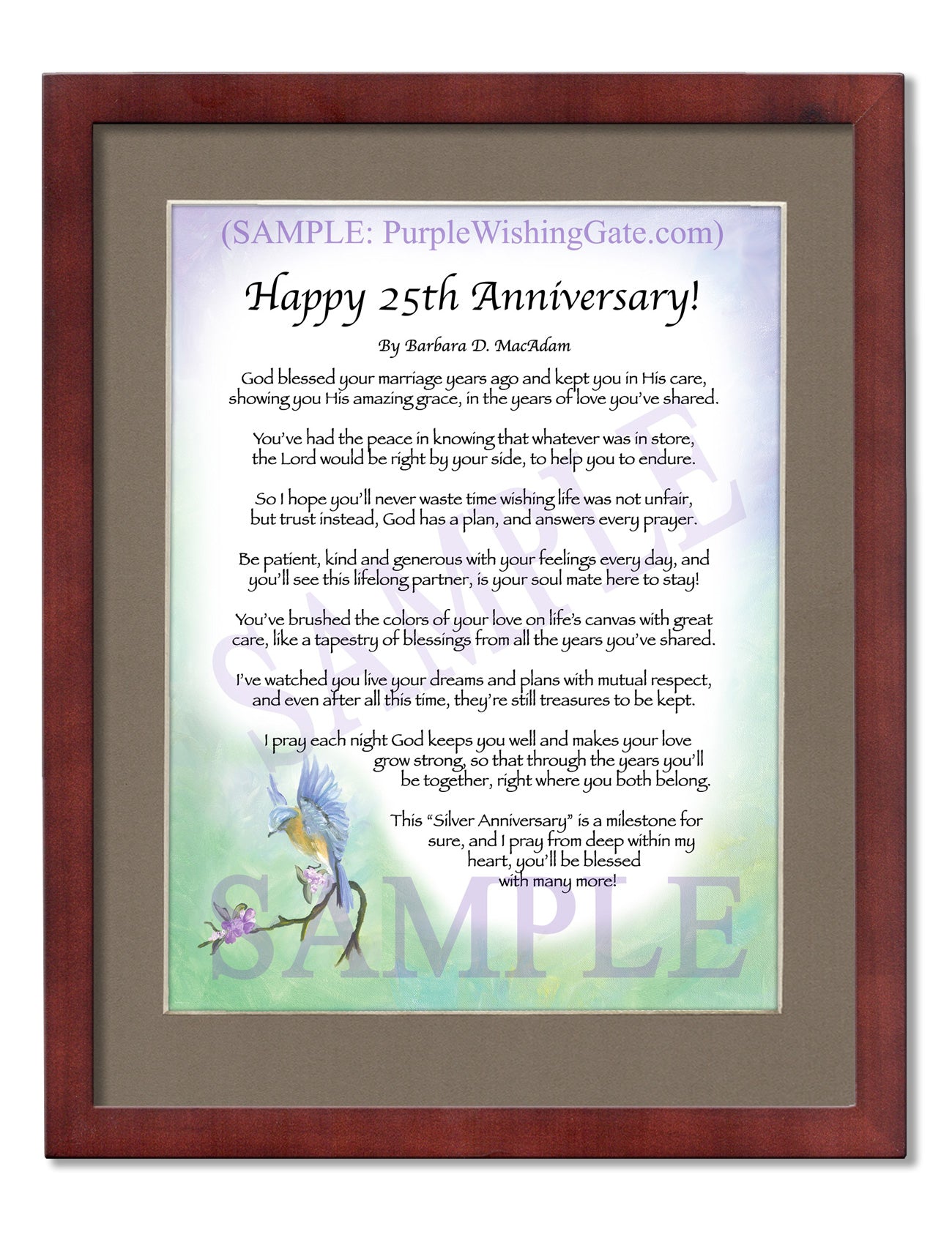 Happy 25th Anniversary: Personalized Poem Gift | PurpleWishingGate.com