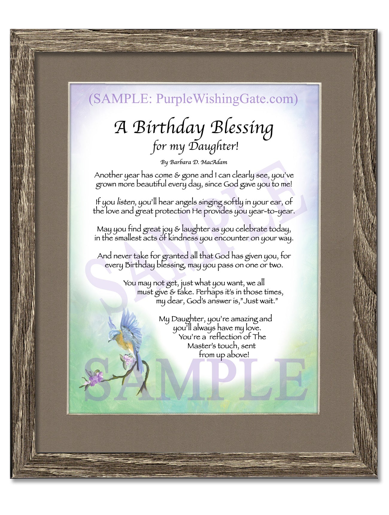 Daughter S Birthday Gift Personalized Framed Blessing