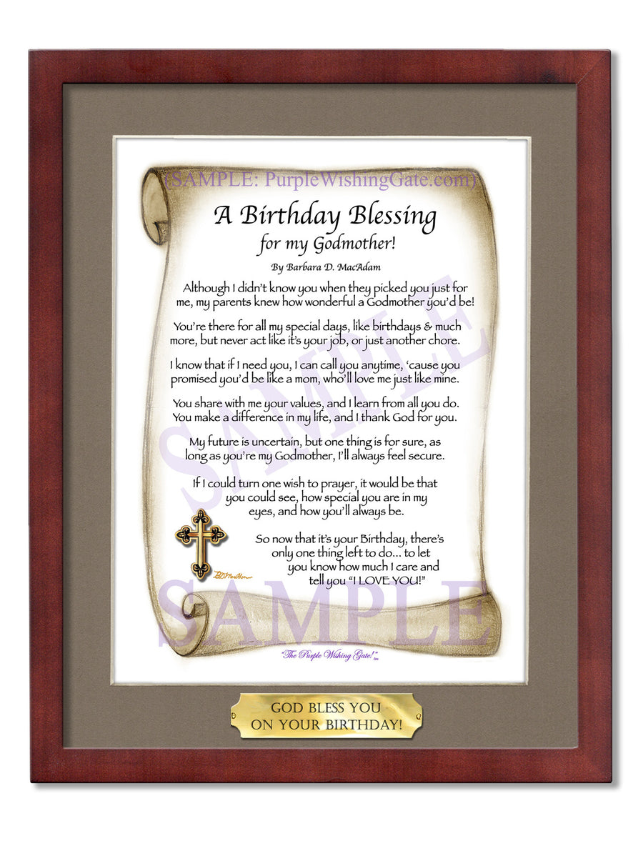 Godmother Birthday Gift: Personalized Blessing | PurpleWishingGate.com