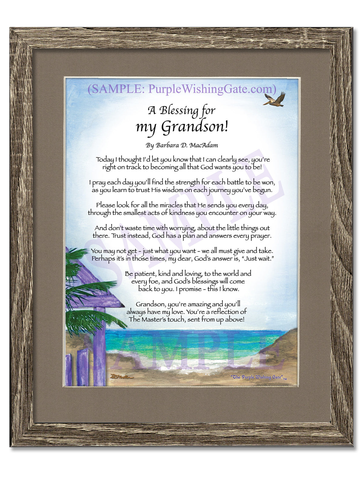 A Blessing for My Grandson: Personalized Gift! | PurpleWishingGate.com