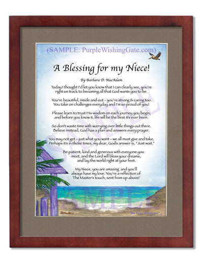 A Blessing for My Niece: Personalized, Framed Gift! | PurpleWishingGate