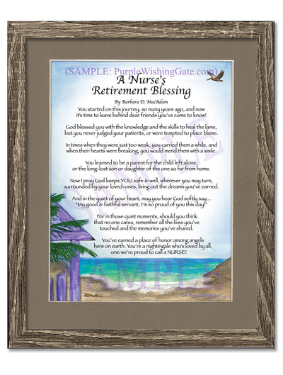 Nurse Retirement Gift - Personalized Blessing! | PurpleWishingGate