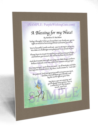A Blessing for My Niece: Personalized, Framed Gift! | PurpleWishingGate