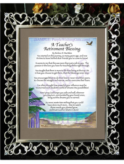 Teacher Retirement Gift: Personalized Blessing | PurpleWishingGate.com