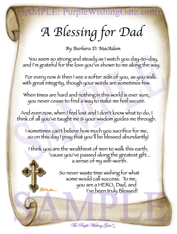 Father's Day Blessing Gift - PurpleWishingGate.com