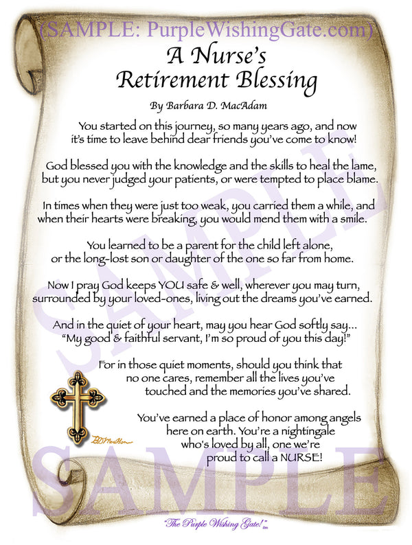 Retirement Blessing Gift for Sale  PurpleWishingGate.com 