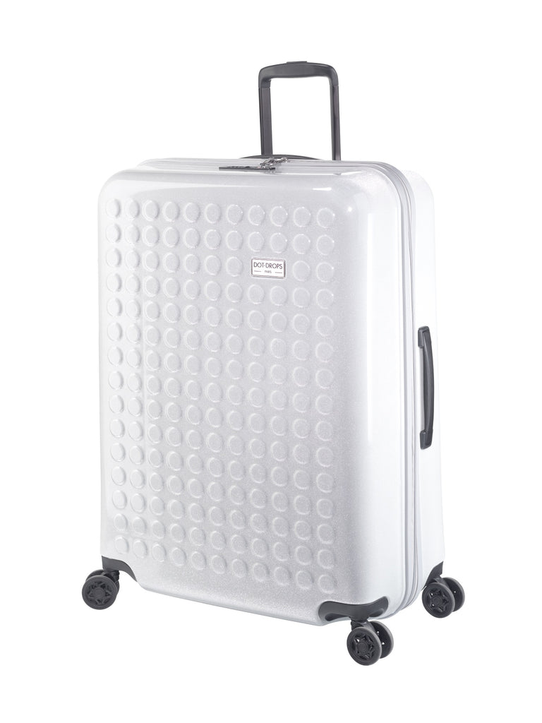 silver glitter suitcase