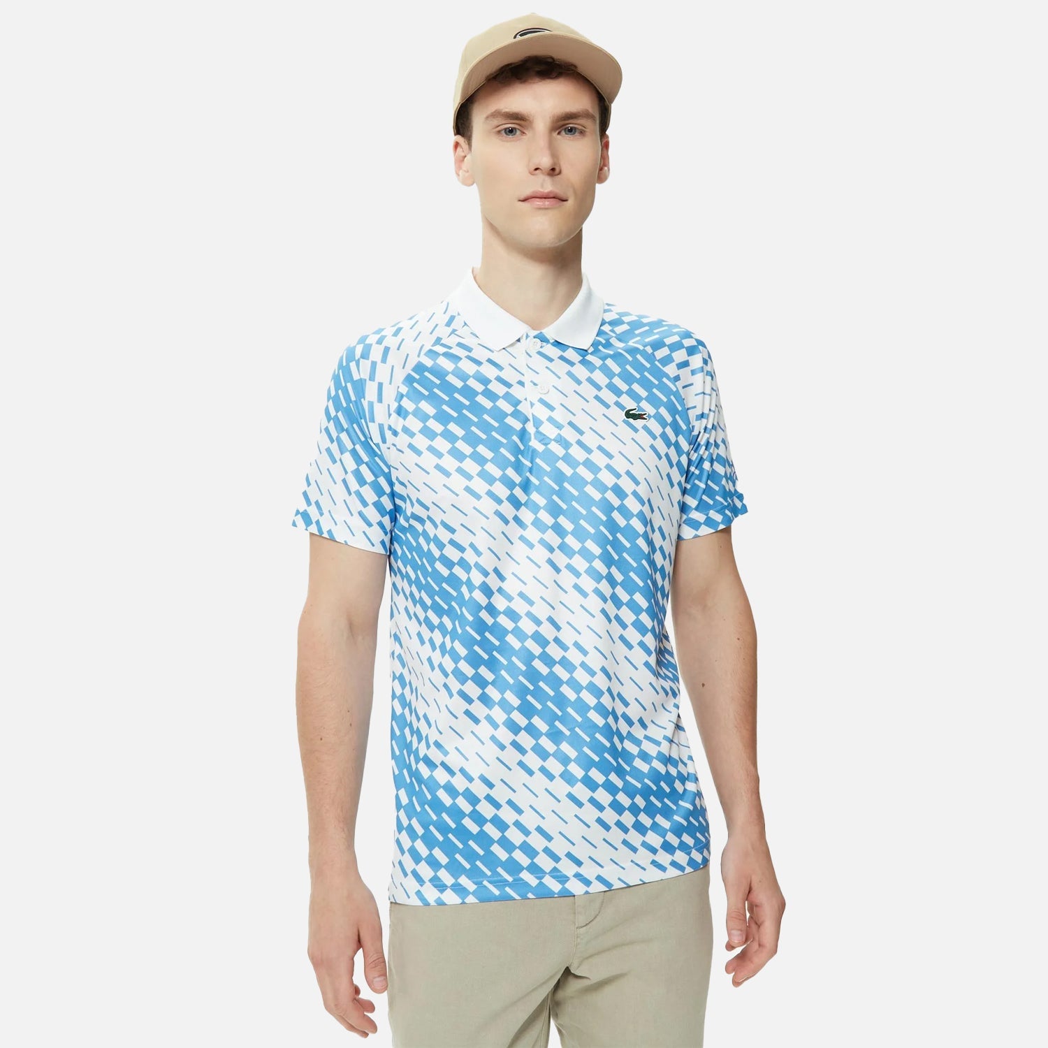 Mens Lacoste Tennis x Novak Djokovic Polo shirt Blue White 2