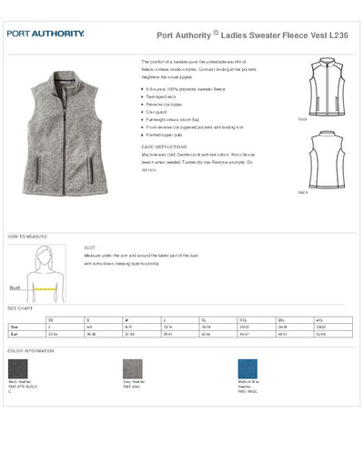 Port Authority® Ladies' Sweater Fleece Vest