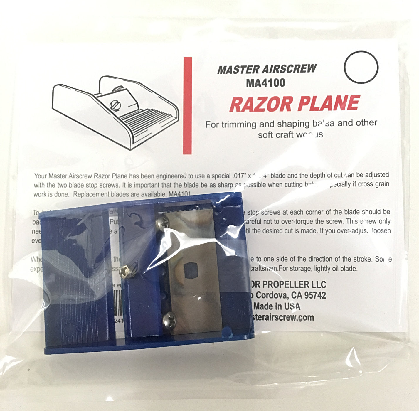 razor on plane