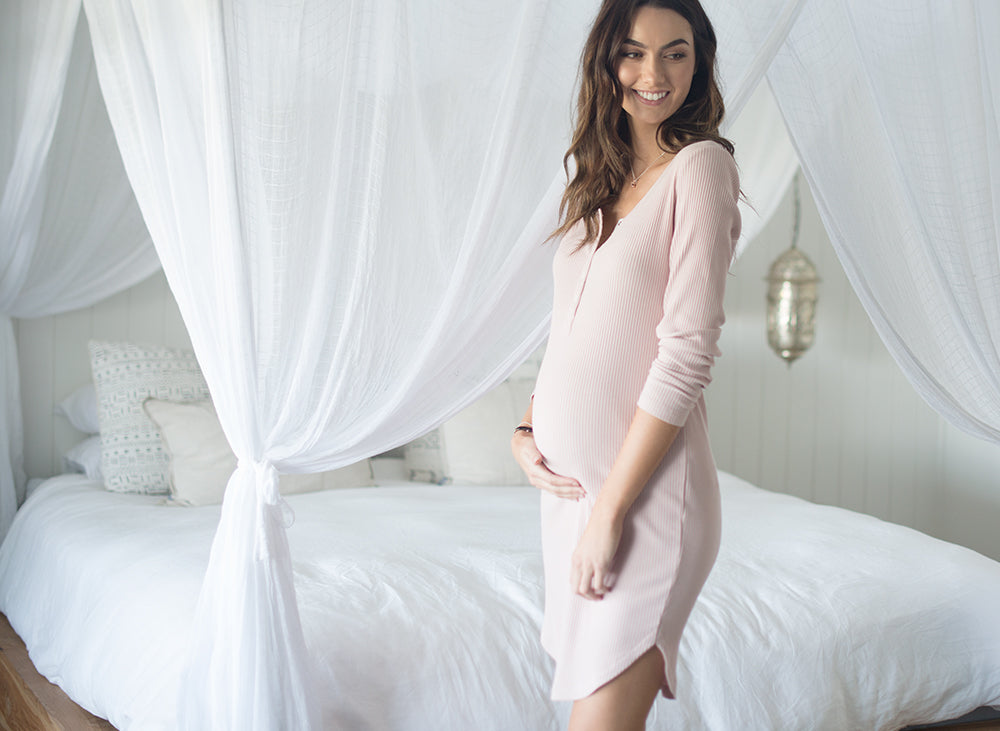 Pink Nursing Pyjamas / Nightie for Breastfeeding