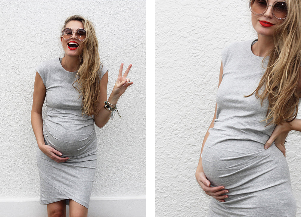 Grey Maternity Dress / Bae All Or Nothing Dress