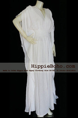 No.013 - Size XS-5X Hippie Boho Caftan White Pagan Greek Maxi Dresses ...