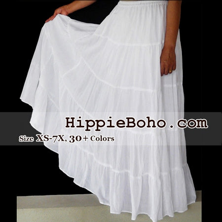 white gauze maxi skirt