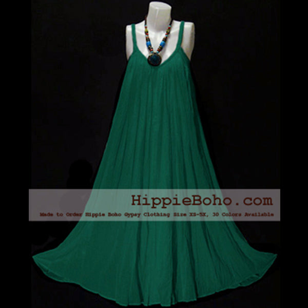 forest green boho dress