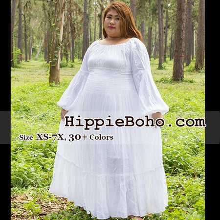 white bohemian dress plus size