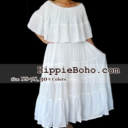 plus size white peasant dress