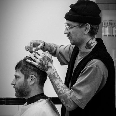 Oran Lasocki, head barber at MÜHLE London