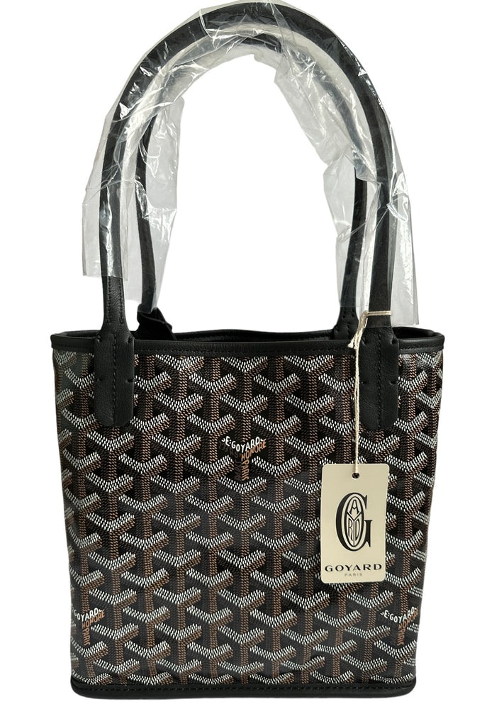 Goyard Mini Anjou Tote Bag In Chevroches Calfskin And Ine Canvas