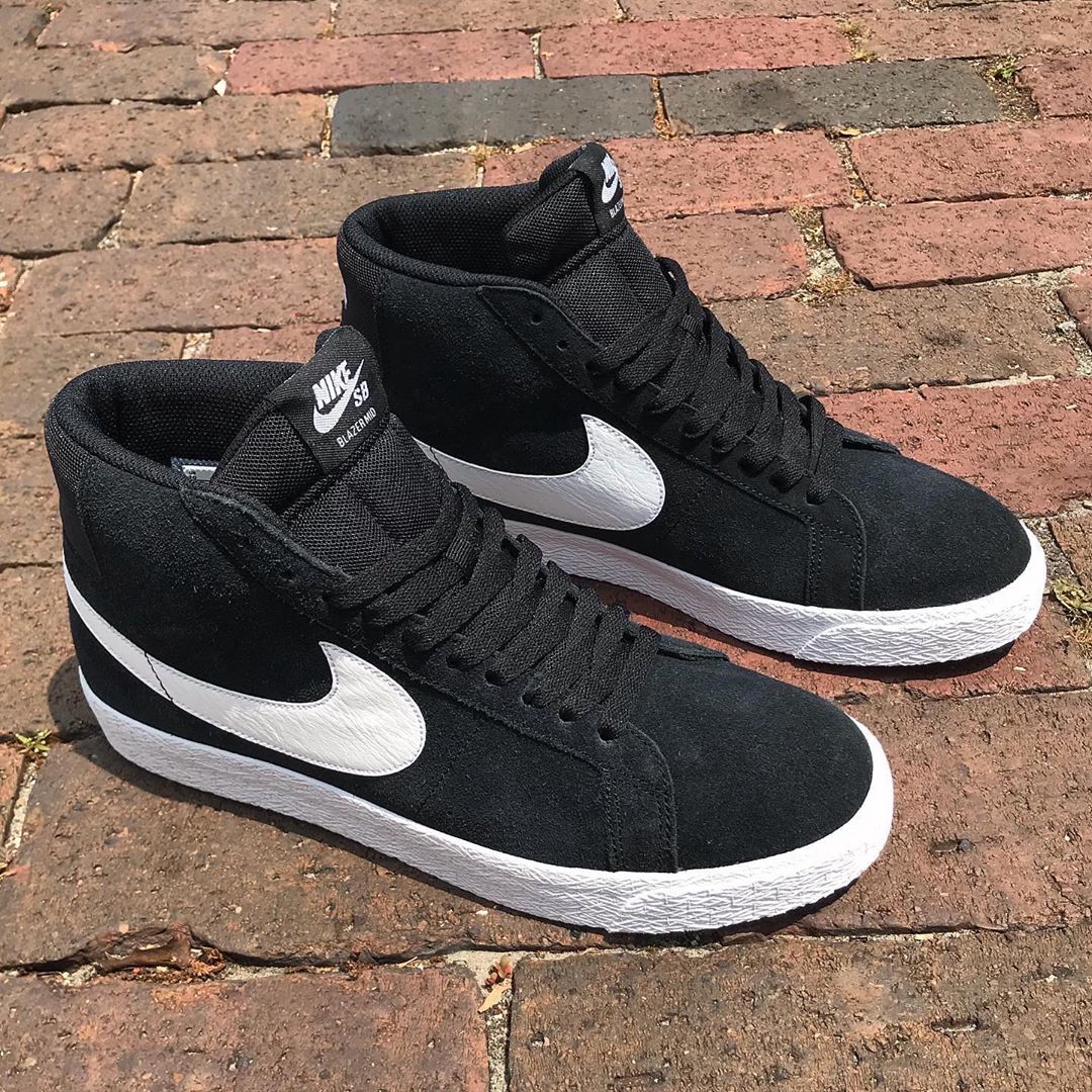 nike sb zoom blazer mid black white