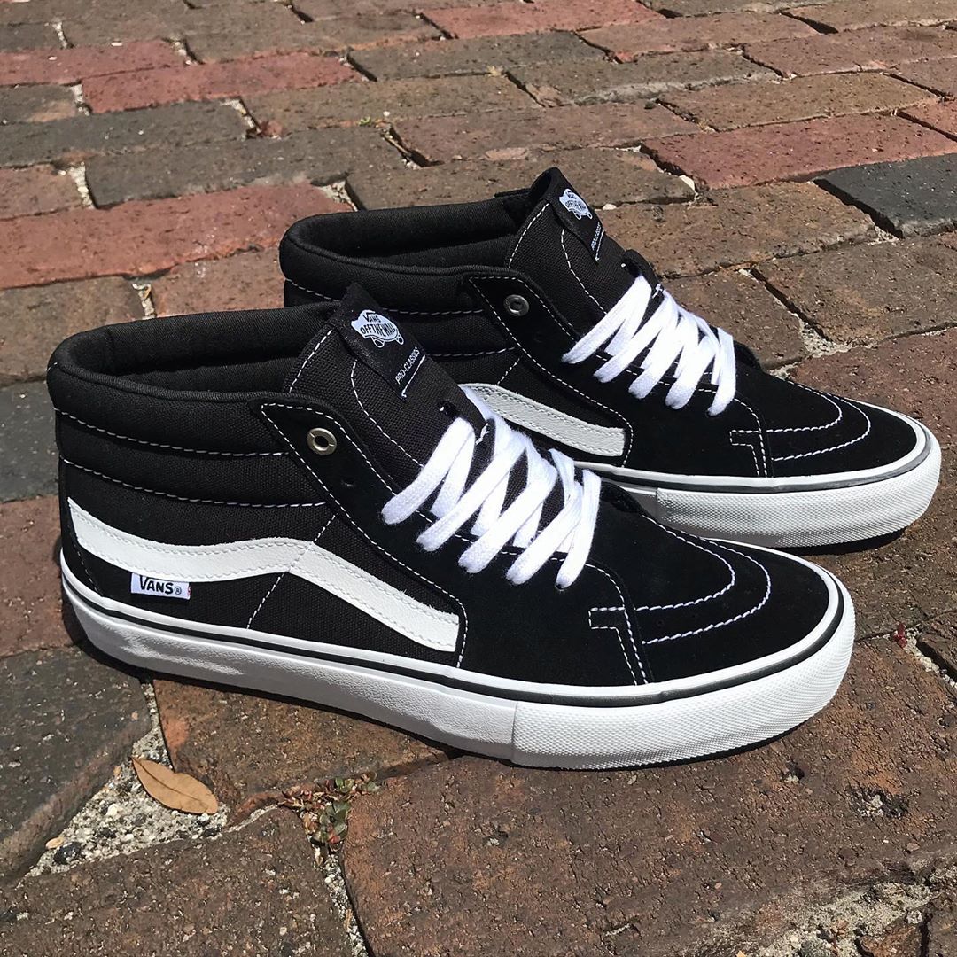 Restock: Vans Sk8-Mid Pro Black/White – Galactic G Skateshop