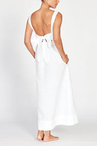 long white linen dress