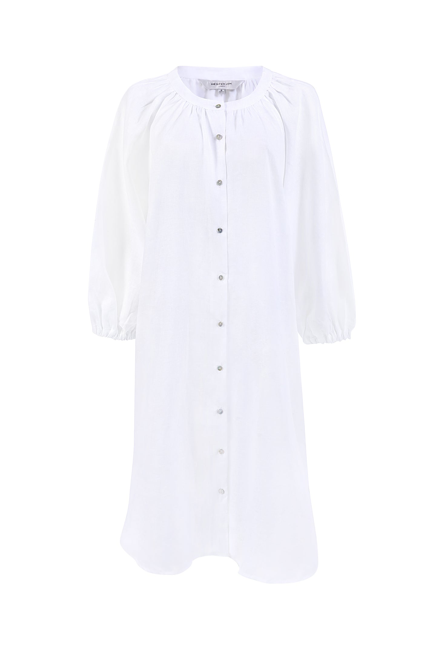 Ophelia White Linen Shirt Dress