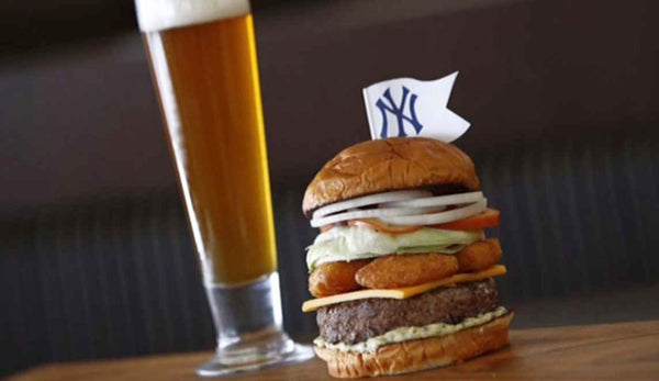 burger, yankee burger, beer, new york, yankees