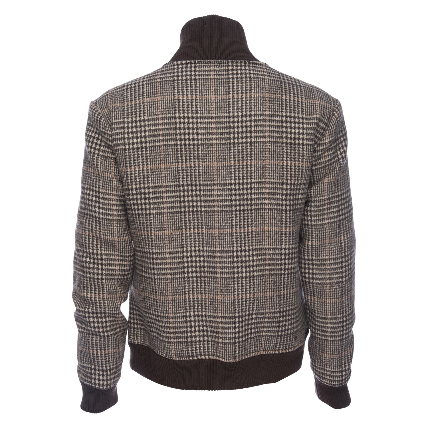 Varsity Jacket in Wool Blend Glen Plaid