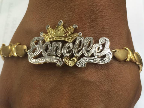 Amazon.com: SISGEM 10K 14K 18K Real Gold Nameplate Bracelet for Women  Girls,Custom Name Bracelet Personalized Jewerly Gifts for Birthday Mothers  Day (Style-1, 10K-Gold): Clothing, Shoes & Jewelry