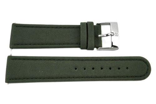 Genuine Swiss Army 22mm Leather/Nylon-Green Watch Band  